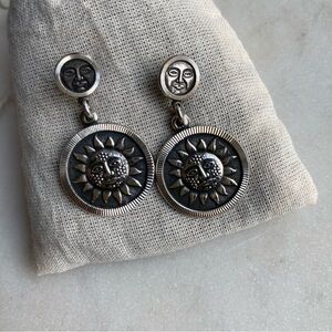 Sterling Silver Sun & Moon Post Earrings